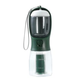 Dog Water Cup Drinking Food Garbage Bag Three-in-one Portable Small Multi-functional Pet Cups Pets Supplies (Option: 300ml Garbage Bag-Dark Green)