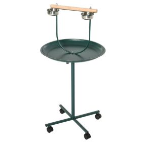 48" Rolling T-Stand, Parrot Stand, Bird Training Activity Playground With Wheels and Perch,, Bird Play Perch, Green (Option: Green-640x640x125 mm)