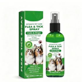 Natural Flea & Tick Spray For Dogs & Cats, Plant-Based Pest Repellent Kills Fleas, Ticks, Lice & Mites (Option: 1box)
